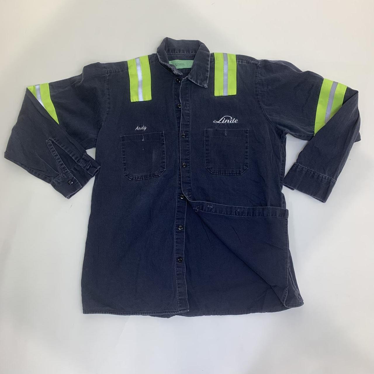 🔵Vintage Workwear Shirt Size L Navy Andy (#H1)