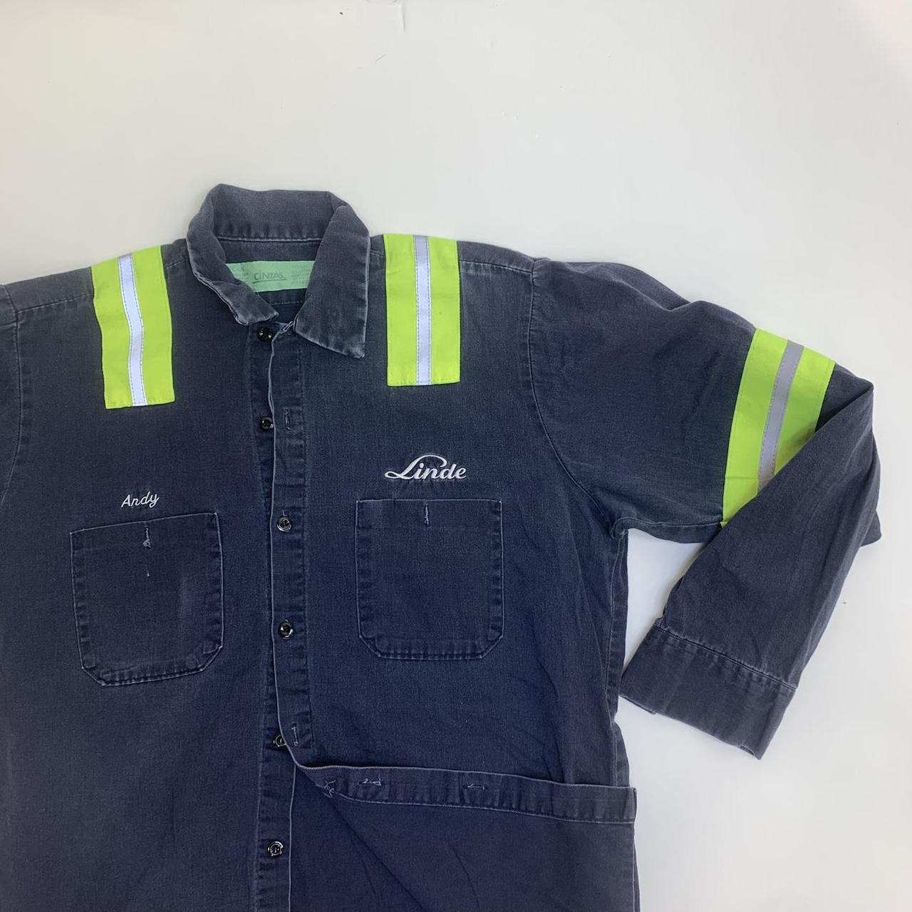🔵Vintage Workwear Shirt Size L Navy Andy (#H1)