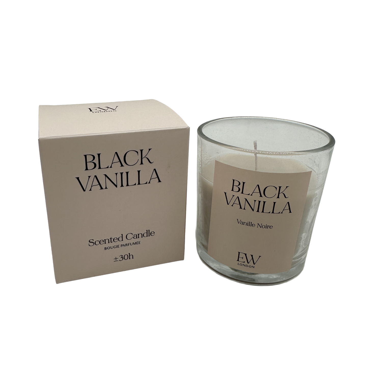 Black Vanilla Scented 8cm Boxed Candle
