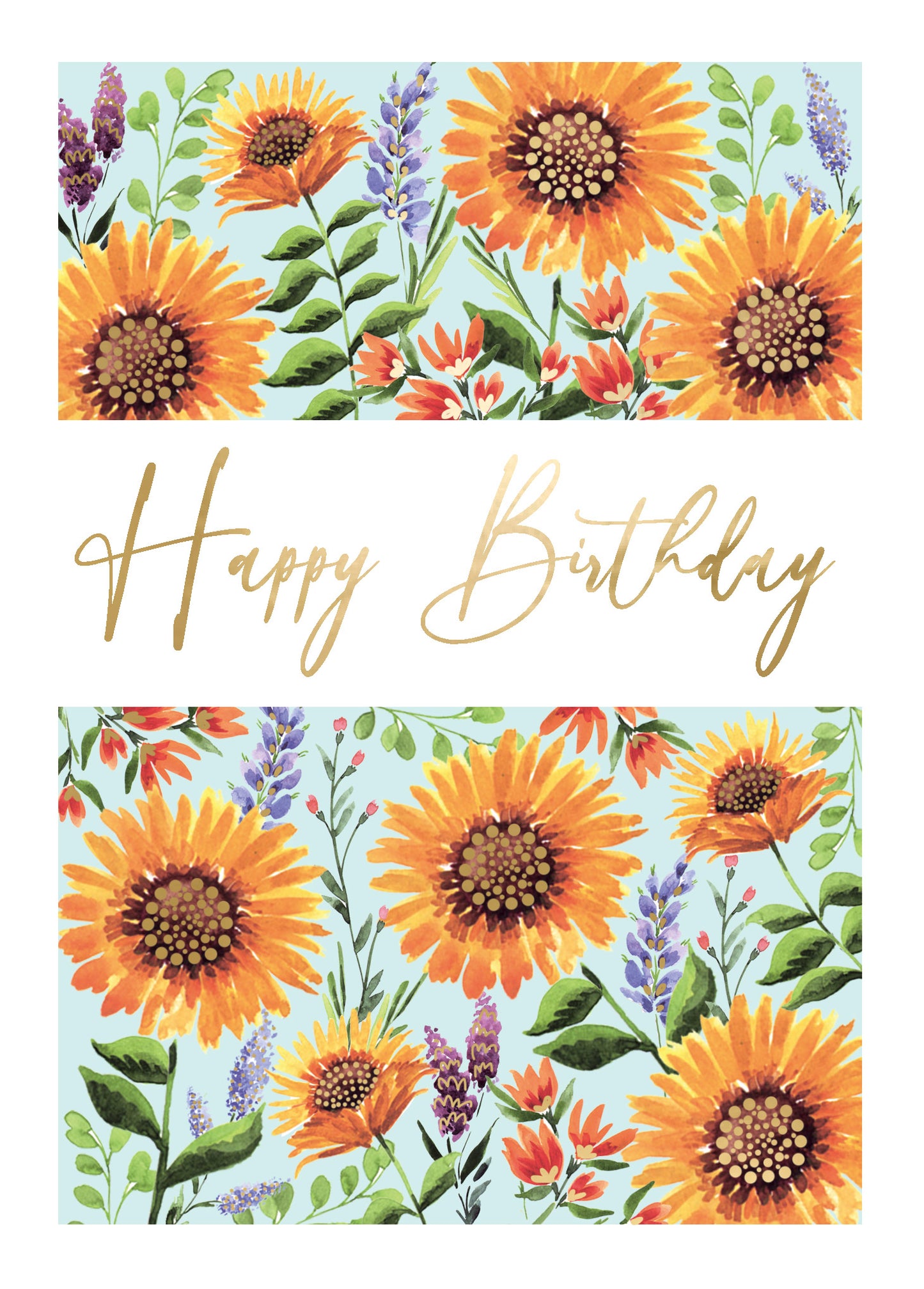 Birthday Card - Happy Birthday Sunflowers