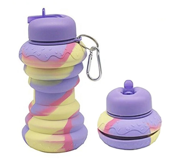 Donut Collapsible Pop Up Silicone Water Bottle