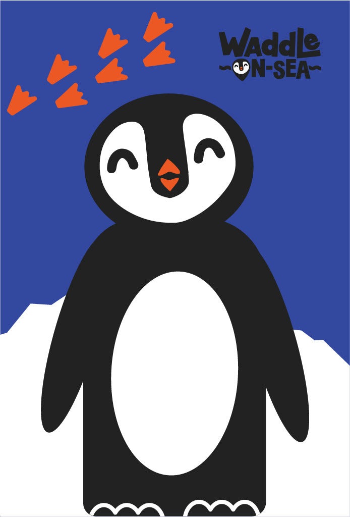 Waddle on Sea Souvenir Tea Towel