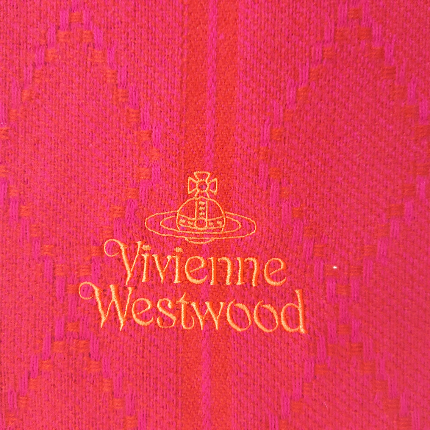 Vivienne Westwood Pink and Red Lambswool Scarf