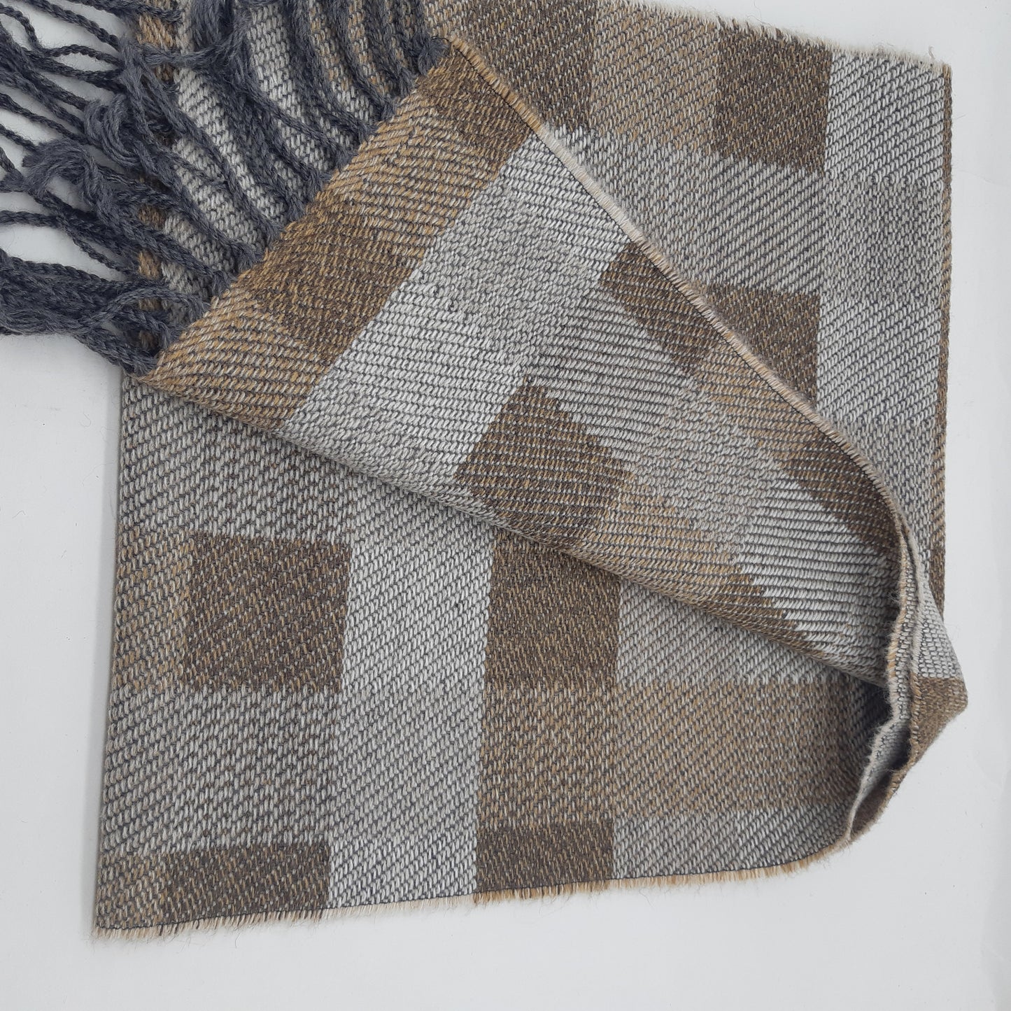 Vivienne Westwood Lambs Wool Scarf  Cream and Brown Checkerboard