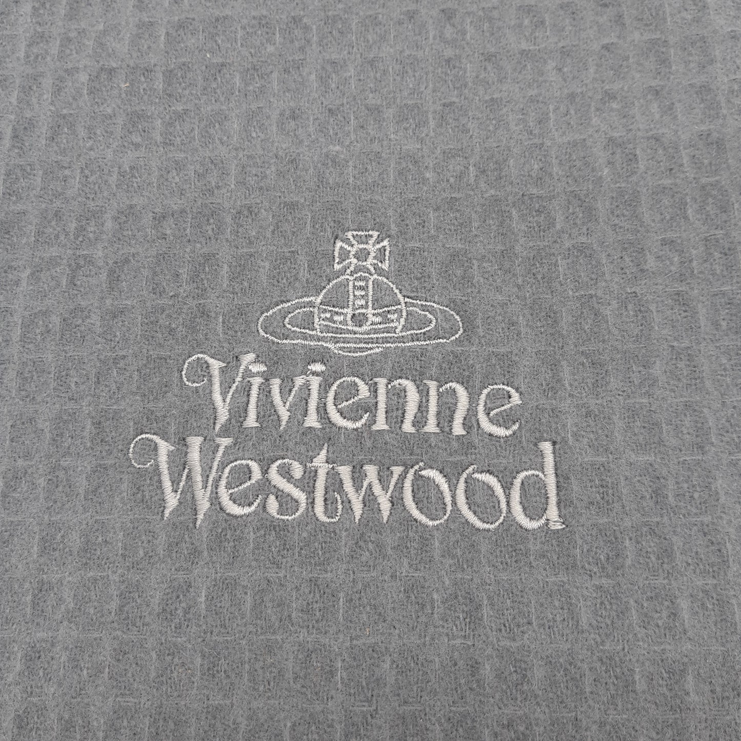 Vivienne Westwood Lambs Wool Scarf  Soft Grey