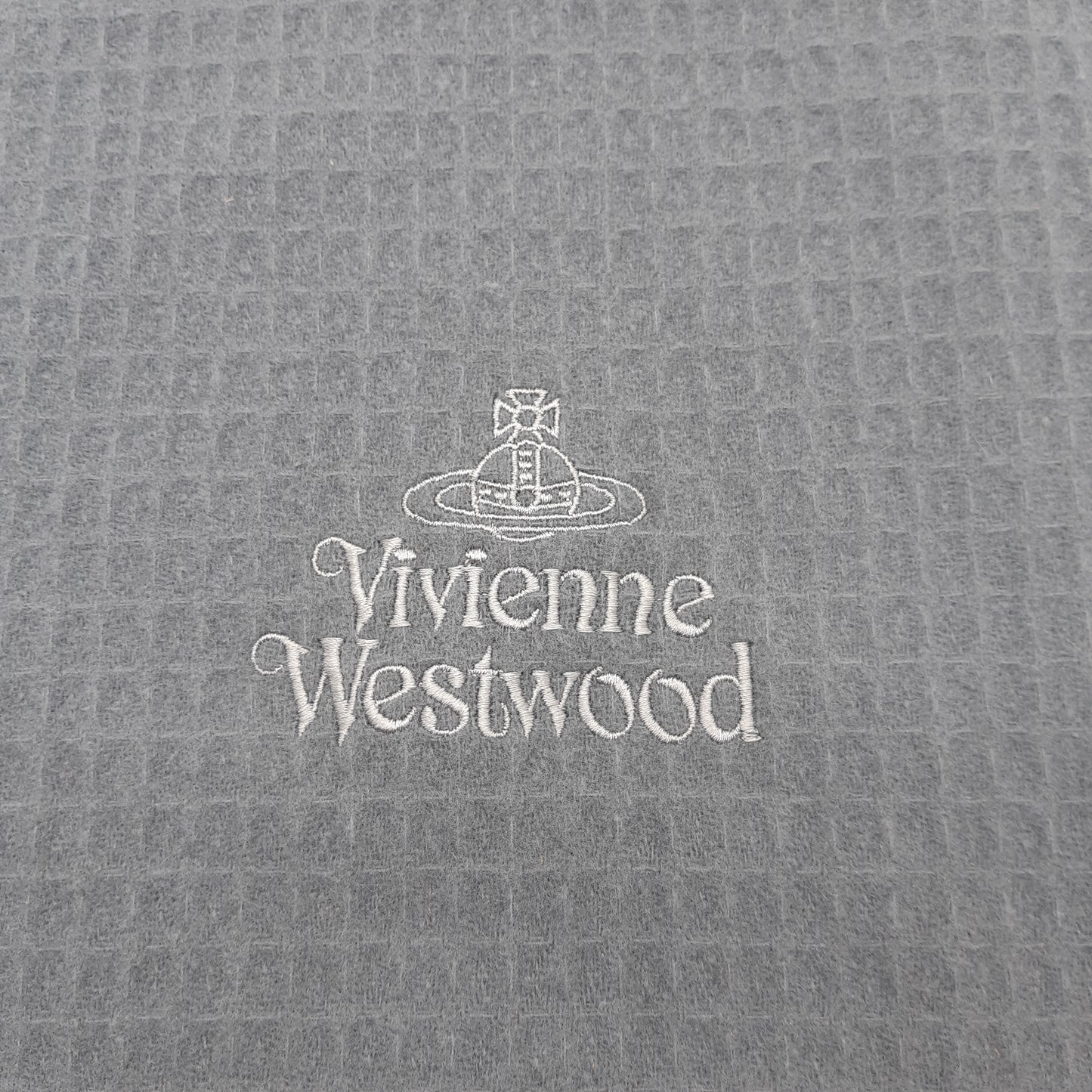 Vivienne Westwood Lambs Wool Scarf  Soft Grey