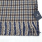 Aquascutum Scarf 100% Lambs wool Brown and Blue Check