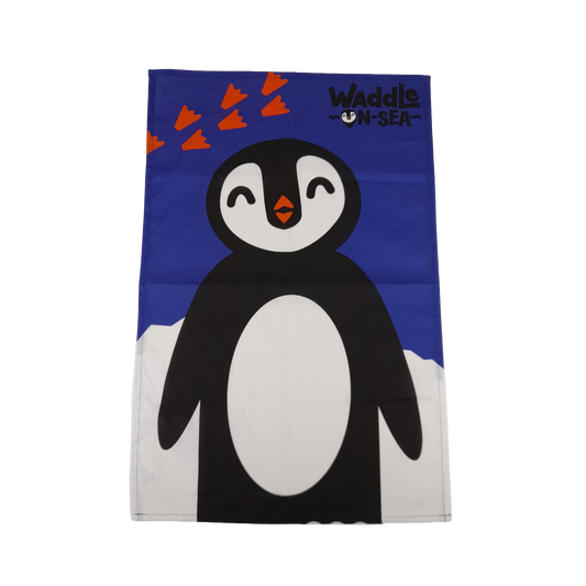 Waddle on Sea Souvenir Tea Towel