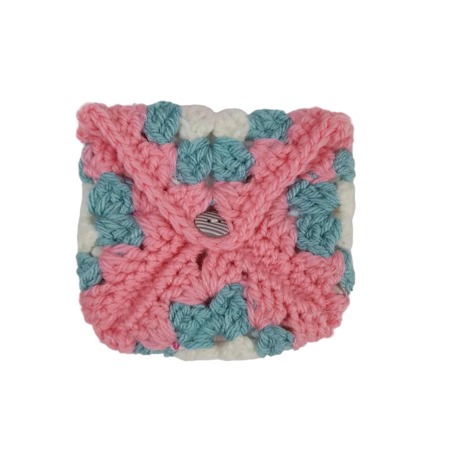 Handmade Lined Crochet Granny Square Pouch