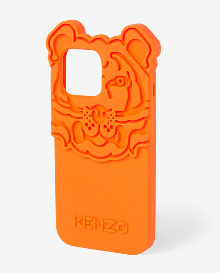 Kenzo Tiger Ears iPhone 13 Pro Rubber Phone Case Orange RRP £95
