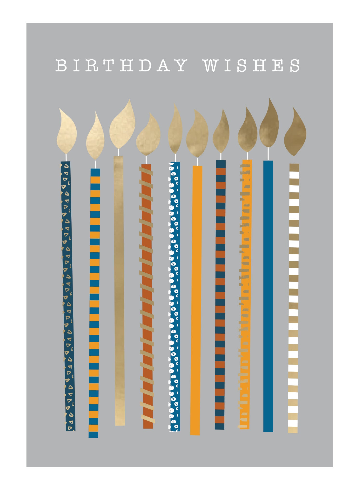 Birthday card with illustration of candles