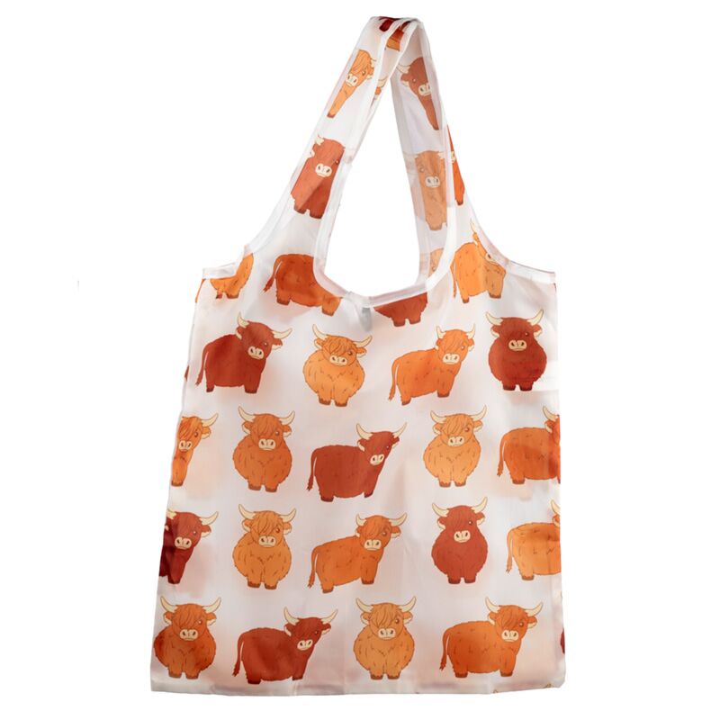 Foldable Reusable Shopping Bag Highland Coo Cow