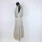 Chloé Safari Beige Plunge Pleated Wrap Knee Length Dress UK 10 RRP £3000