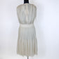 Chloé Safari Beige Plunge Pleated Wrap Knee Length Dress UK 10