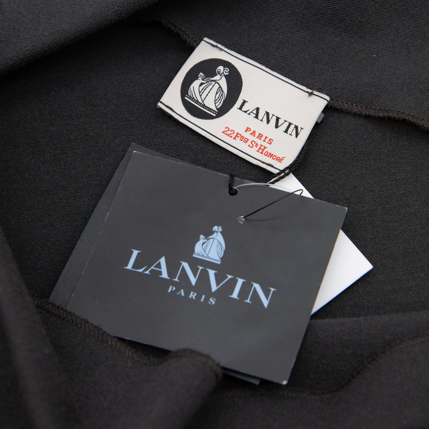 Lanvin Paris Dark Grey Wool Ruched Knee Length Dress UK 10 RRP £1,100