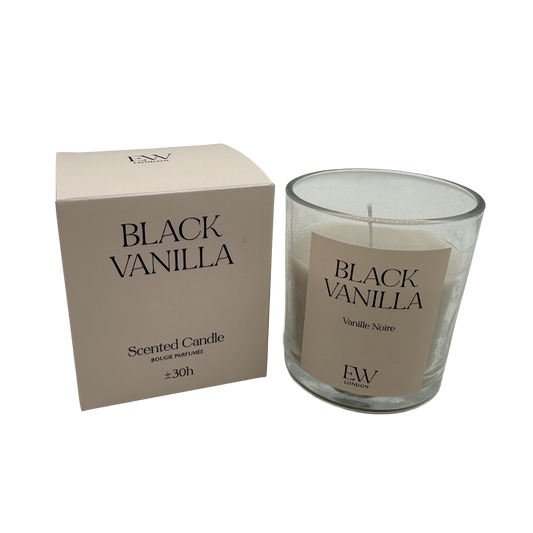 Black Vanilla Scented 8cm Boxed Candle