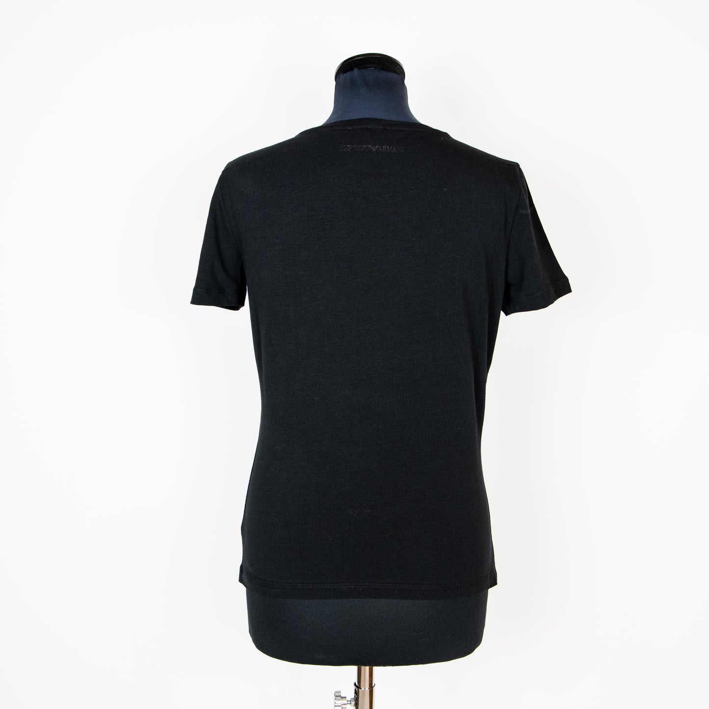 Emporio Armani Cubes Logo Short Sleeve Black T-Shirt Size 12 RRP £100