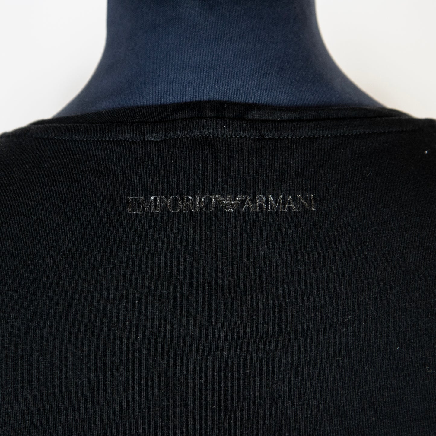 Emporio Armani Cubes Logo Short Sleeve Black T-Shirt Size 12 RRP £100