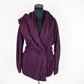 Front view of Lanvin River 2011 Maroon Wool Wrap Jacket UK 10