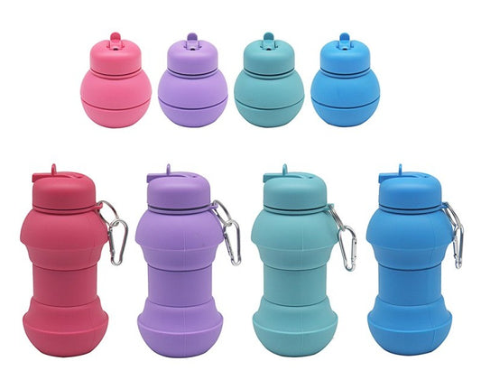 Pastel Collapsible Pop Up Silicon Water Bottle