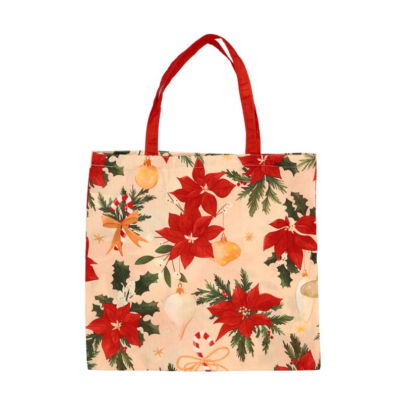 Foldable Reusable RPET Shopping Bag Christmas Botanicals
