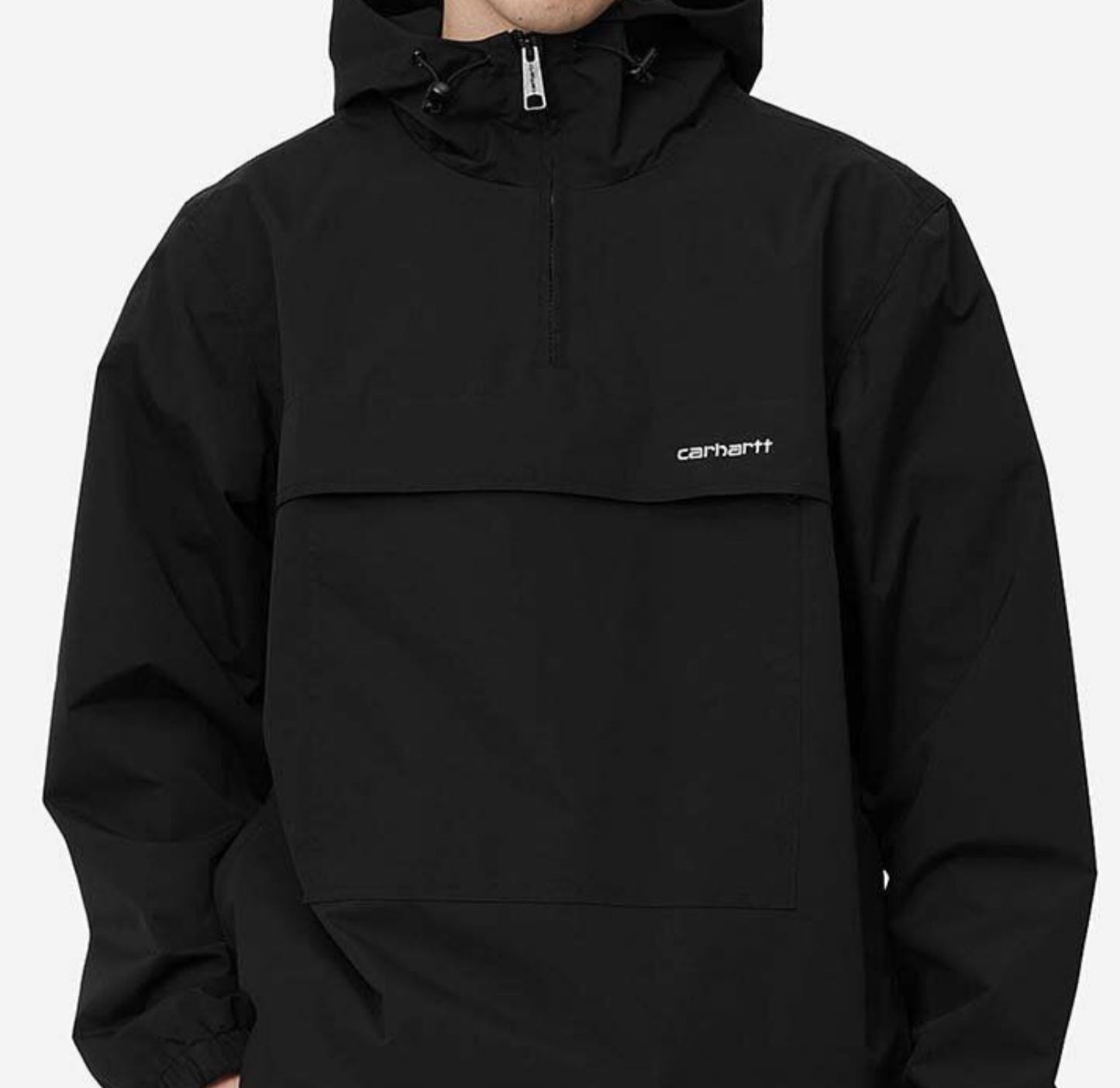 Carhartt WIP Mens Windbreaker Pullover Fleece Lined Hooded Black (#H1)