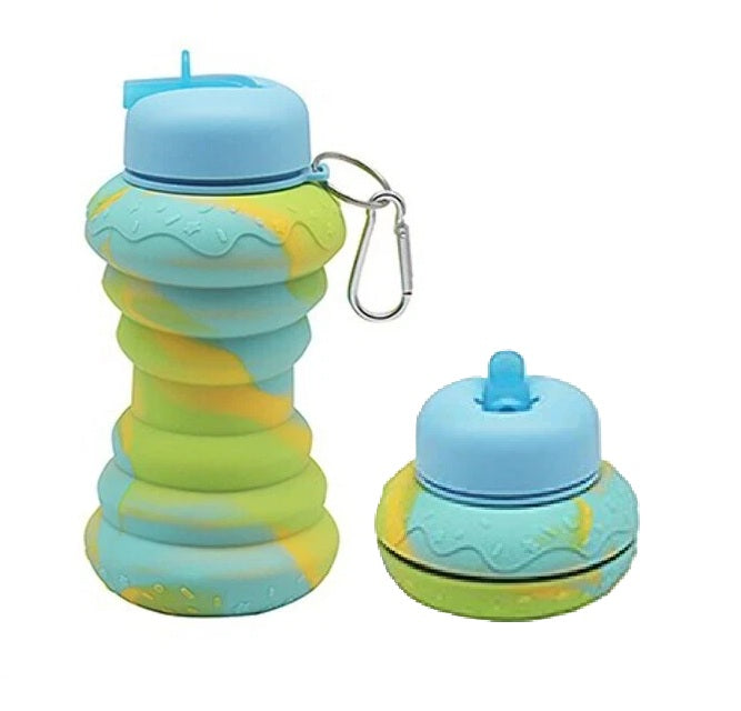 Donut Collapsible Pop Up Silicone Water Bottle