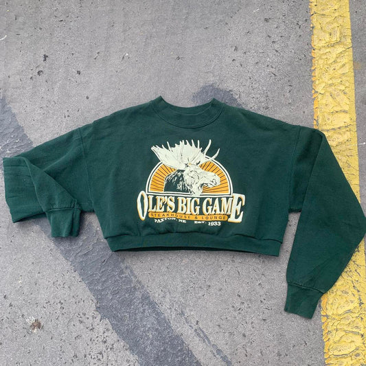 Re worked Cropped Vintage Graphic Sweatshirt Size S