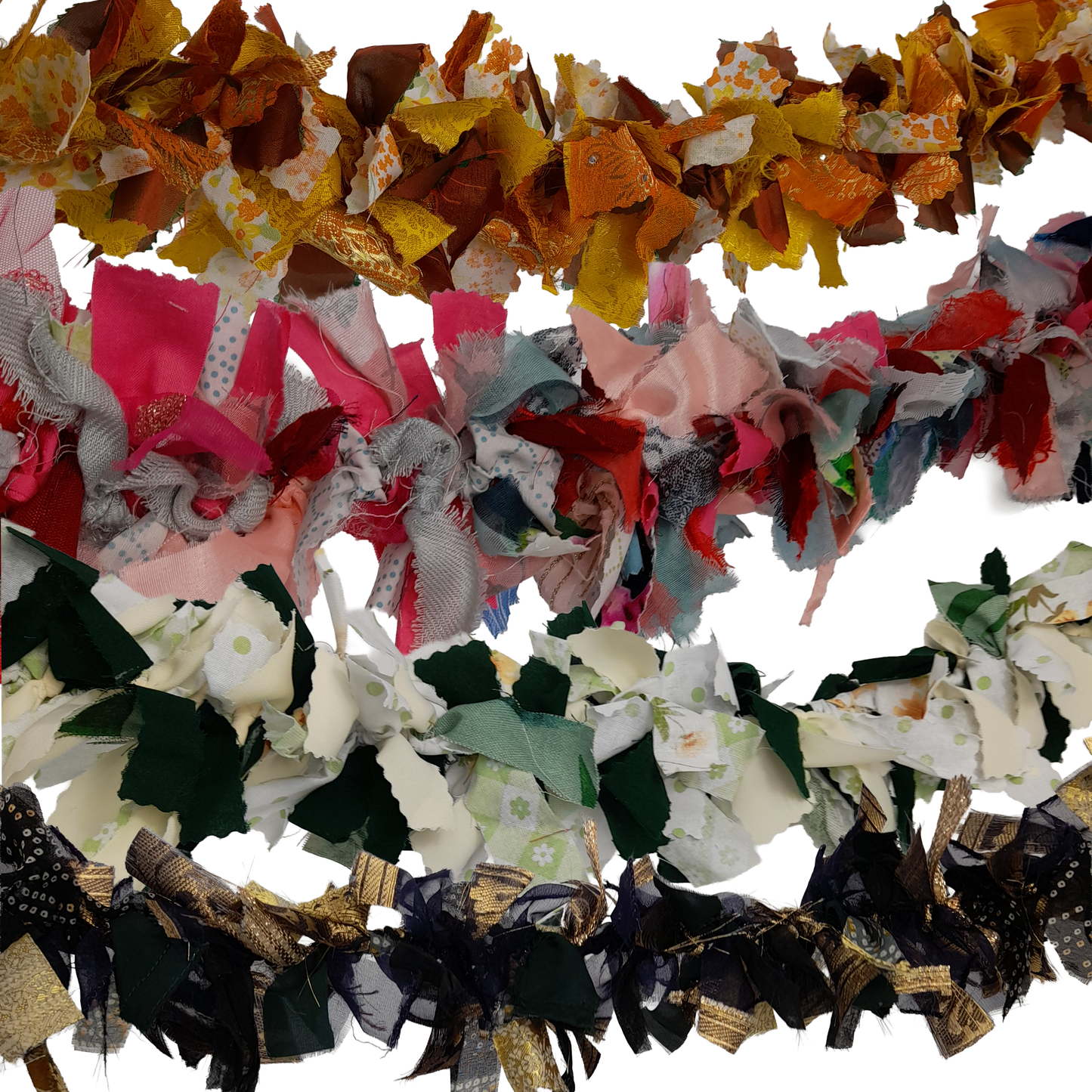 Handmade 'Rag' Tinsel Garland 1m
