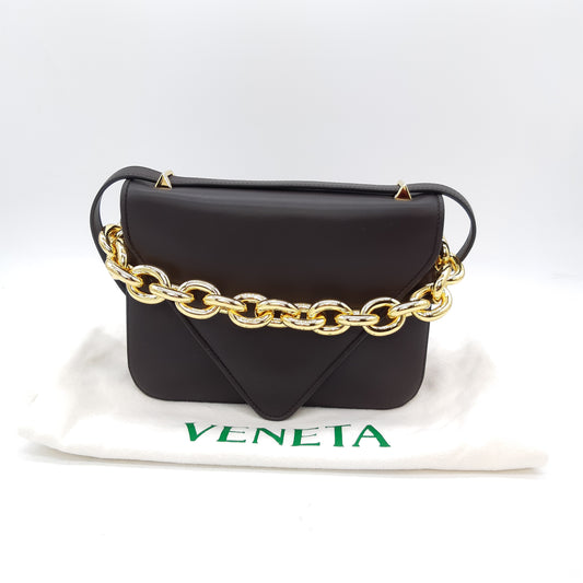 Bottega Veneta Small Mount Chain Crossbody Bag Calfskin Brown RRP £2050 (#H1)