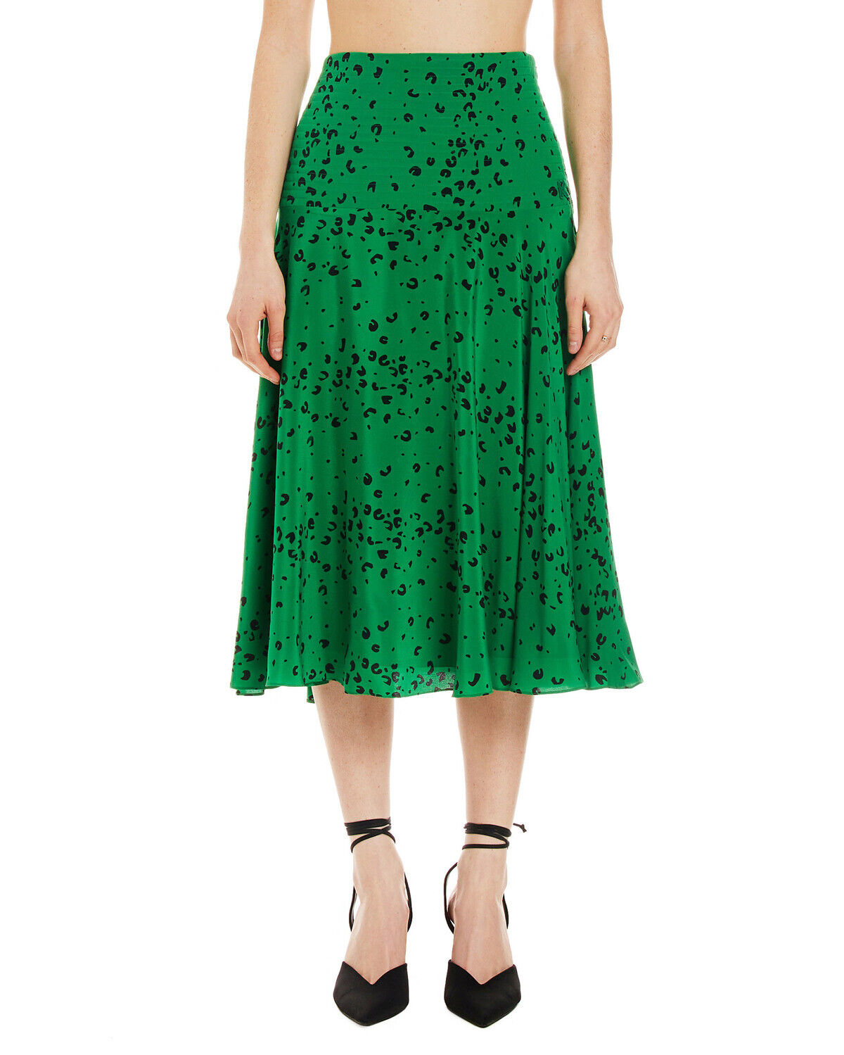 Kenzo Green Small Cheetah Silk Skirt RRP £485.00 BNWT