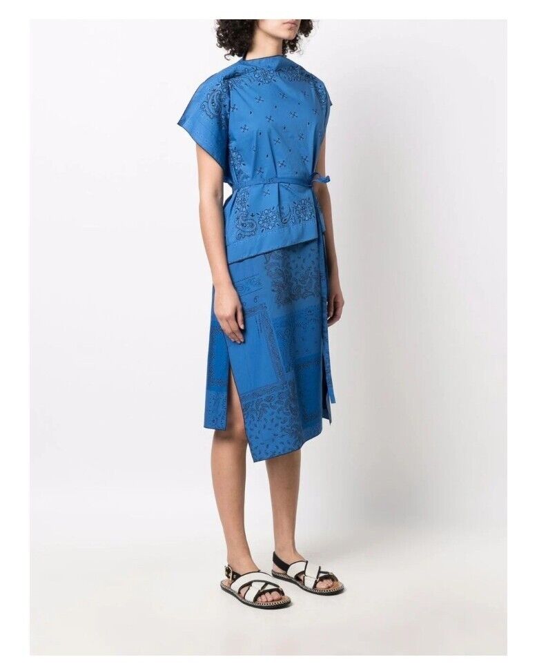 Kenzo Bandana-Print Asymmetric Dress Blue
