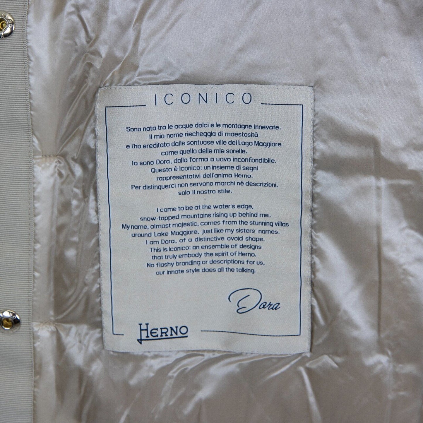 Herno Ladies Iconico Dora Down Puffer IT42 RRP £550 BNWT Natural