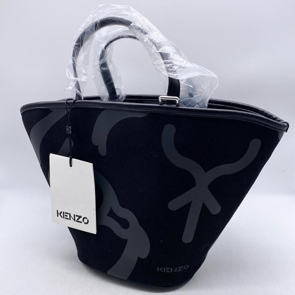 Kenzo K Tiger Arc Canvas Small Tote Bag Black New With Tags